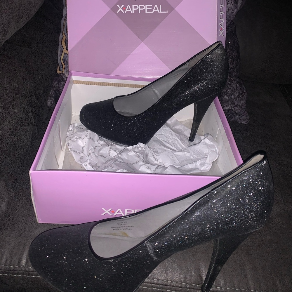 Xappeal Sparkling Black Women's Heels